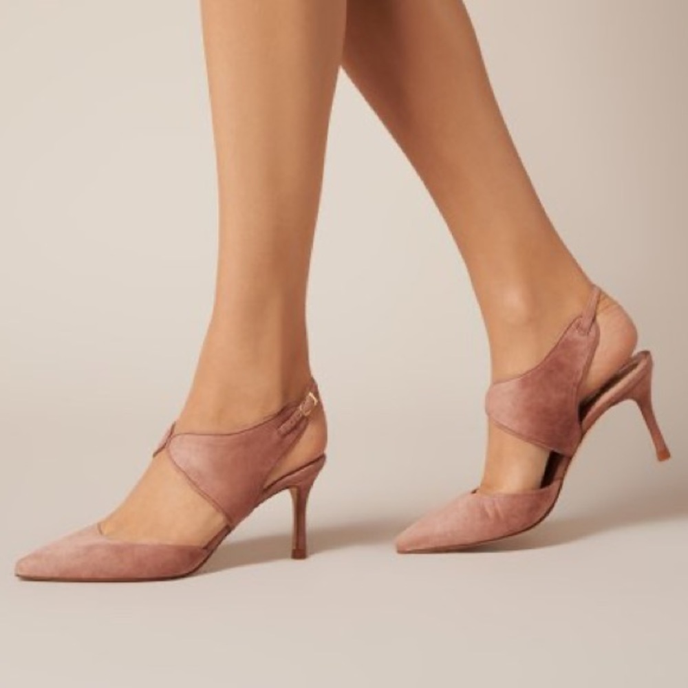 NWT L.K. Bennett Cecily Pointed Toe Slingback Suede